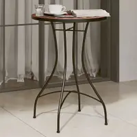 Gossi masa de bistro mozaic, caramiziu si alb, Ø50x70 cm, ceramica
