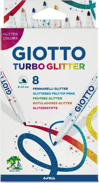 Pixuri cu pâslă Giotto Turbo - Cu efect de brocart, 8 culori