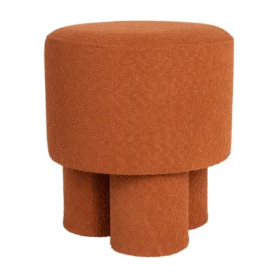Taburet cărămiziu cu tapițerie din țesătură bouclé Marcos – White Label
