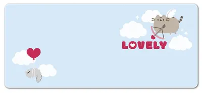 Mouse pad pentru gaming Erik - Pusheen Purrfect Love Collection, XL, moale, albastru