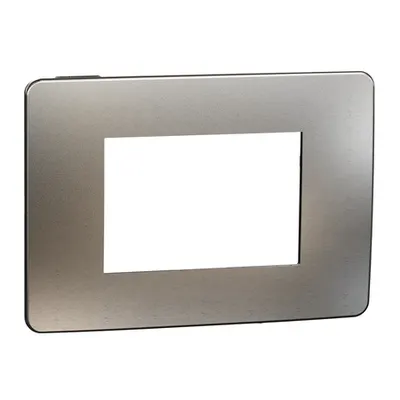 Placa ornament, Unica Studio Metal, 3 module, alb aluminiu sau negru