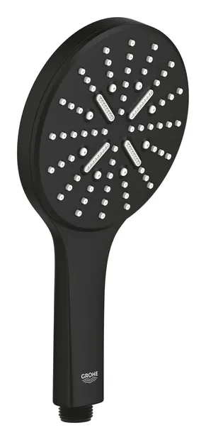 Para de dus Grohe Rainshower SmartActive 130 22127KF0, 1/2 inch, 3 pulverizari, 9.5 l/min, anti-calcar, mat, Negru