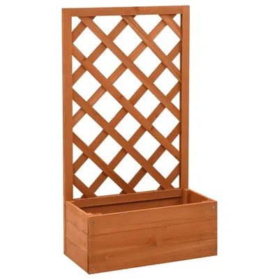 Gossi jardiniera cu spalier, portocaliu, 50x25x90 cm, lemn masiv brad