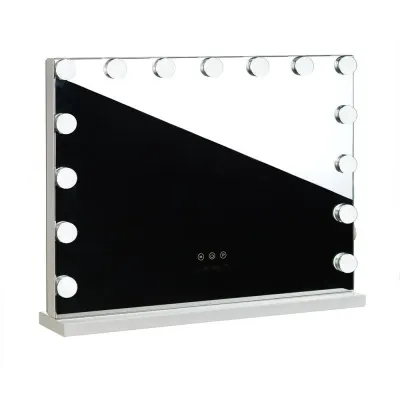 Oglinda machiaj, spoturi LED lumina rece, calda, neutra, comutator tactil, port USB, 43x58 cm