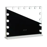 Oglinda machiaj, spoturi LED lumina rece, calda, neutra, comutator tactil, port USB, 43x58 cm