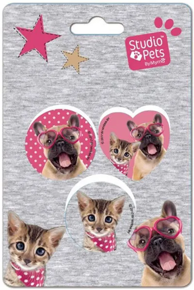 Set 3 radiere Paso Studio Pets - Catel cu ochelari
