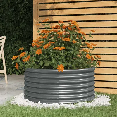 vidaXL Jardinieră antracit 80x80x36 cm oțel galvanizat