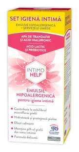 Pachet Emulsie hipoalergenica pentru igiena intima Intimohelp 400ml + Servetele umede 20 bucati Gratuit, Zdrovit