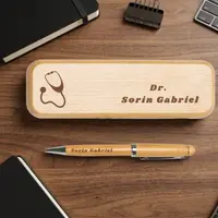 Set pix in cutie din lemn personalizata - Doctor