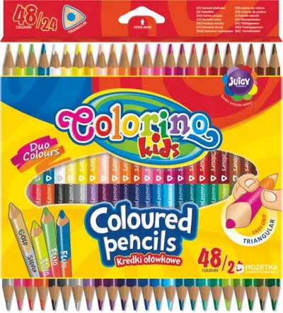 Creioane colorate cu doua capete Colorino Kids - 24 buc