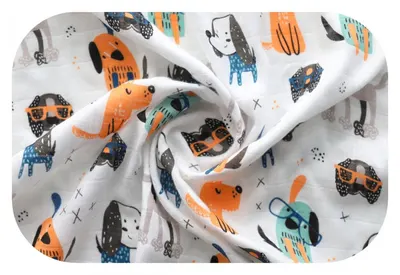 Scutec pentru bebelusi EgaKids, cu fibra din bambus, versatil, reutilizabil, dimensiune 60 x 60 cm, model Cute Dogs