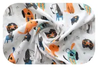 Scutec pentru bebelusi EgaKids, cu fibra din bambus, versatil, reutilizabil, dimensiune 60 x 60 cm, model Cute Dogs