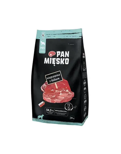 PAN MIĘSKO porc si mistret, hrana caini adulti XL 20 kg