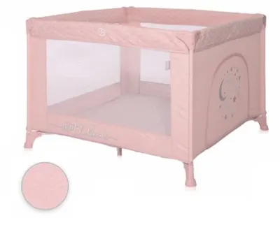 Tarc de joaca pentru copii Lorello Sunny Playground Mellow Rose Star deschidere laterala cu fermoar, geanta de transport
