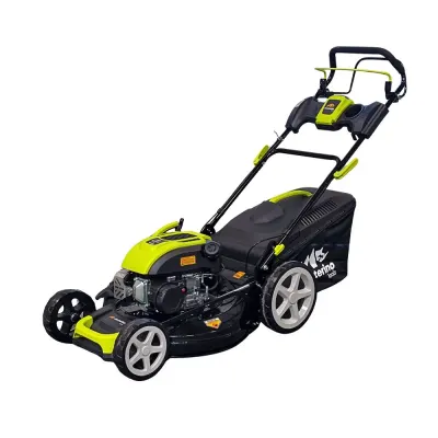 Masina pentru tuns iarba/gazon autopropulsata MESTERINO MTBJXPM51N-196, sasiu de metal, motor 4T 196 cmc, putere 5 CP, diametru taiere 51 cm, 8 nivele de taiere, sac colector 60 litri, evacuare lateral si mulcire
