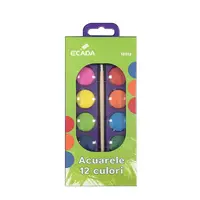 Acuarele pastila, 12culori/set (23mm) + pensula, Ecada
