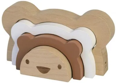 Jucarie din lemn BamBam - Eco Friendly, Curcubeu, Urs