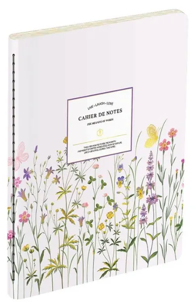 Caiet Victoria's Journals Florals - mov deschis, copertă laminată, liniate, 40 de foi, format A5