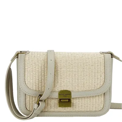 Geanta bej crossbody cu model impletit CM7497 15