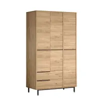 Dulap ON15-S, 3 usi, 2 sertare, nuc, 112,2x55x195,6 cm