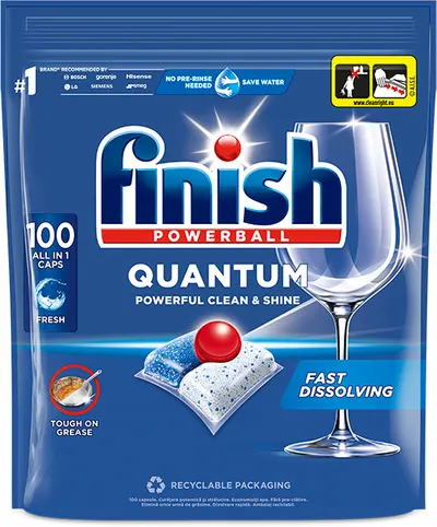 Capsule pentru mașină de spălat vase Finish - Quantum AIO, 100 buc