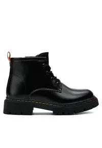 dama - piele ecologica - negru - fermoar - decoratiune talpa curcubeu - Negru