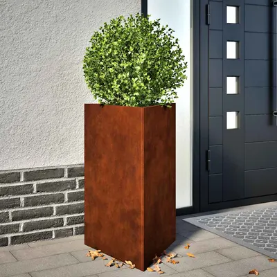 vidaXL Jardiniere de grădină 2 buc Triunghiular Oțel pentru intemperii