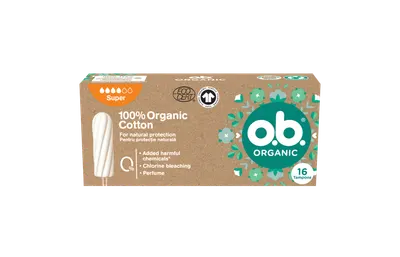 Tampoane organic super, 16 bucati, O.B.