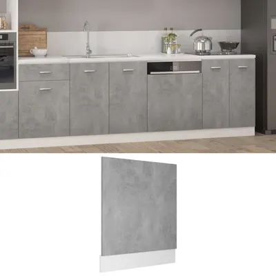 vidaXL Panou frontal mașină spălat vase “Lyon”, gri beton 59,5x3x67 cm