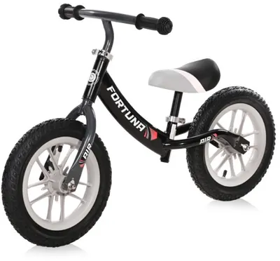 Bicicletă de echilibru Lorelli - Fortuna Air, cu jante iluminate, gri si negre