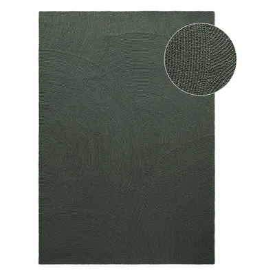 Covor verde închis țesut manual din lână 200x300 cm Calmio – Hanse Home