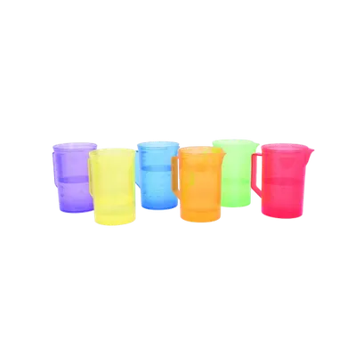 Set de 6 carafe translucide colorate pentru activitati senzoriale