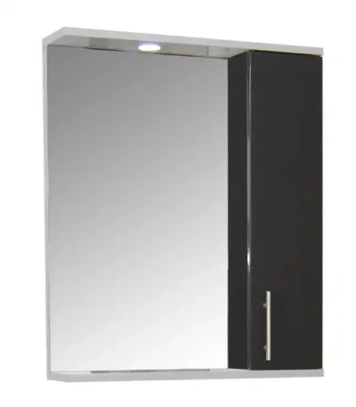 Dulap baie suspendat seria 020 cu oglinda, front MDF, montat, antracit, 55x71 cm