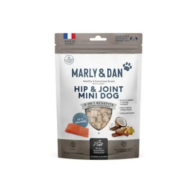 MARLY&DAN Hip&Joint Mini Dog, XS-S, Somon, punguță recompense funcționale fără cereale câini, sistem articular, 50g