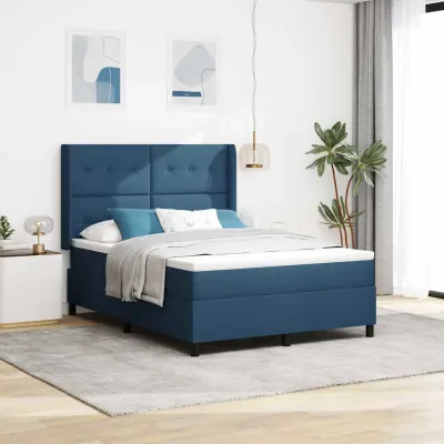 vidaXL Pat cu arcuri cu pernă Manual albastru 200 x 160 cm țesătură