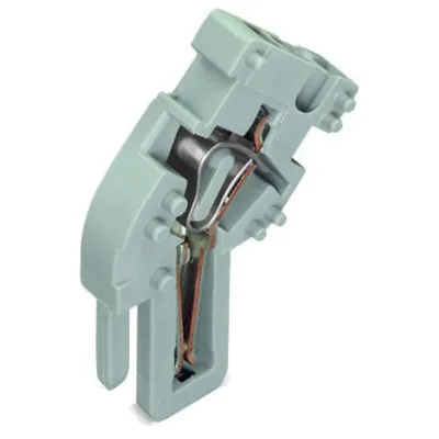 End module for 1-conductor female connector; angled; 4 mm²; 1-pole; 4,00 mm²; gray