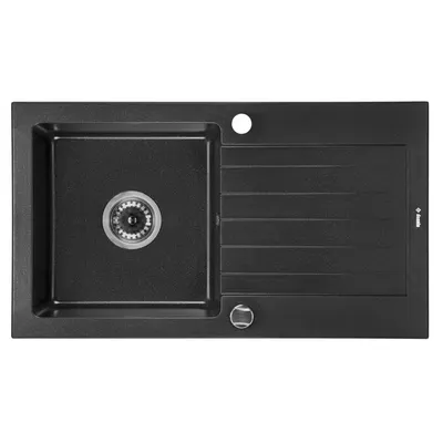 Chiuveta bucatarie compozit cu picurator grafit metalic 76 cm Deante Zorba