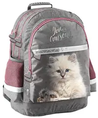 Ghiozdan școlar Paso Cat - Cu 3 compartimente