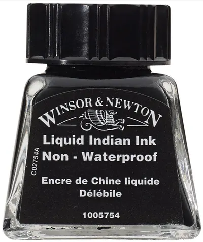 Cerneală de caligrafie Winsor & Newton - Cerneală lichidă indiană, 14 ml