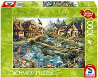 Puzzle Schmidt din 1000 piese - Sat la marginea pădurii