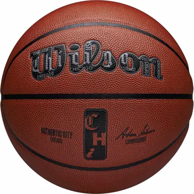 Minge de baschet Wilson - NBA Authentic City Chicago Bulls, mărimea 7, maro