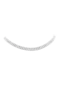 Chocker Tennis Placat Cu Aur Alb De 18K