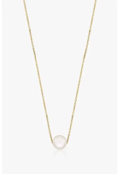 Colier din aur de 14K si decorat cu o perla - Alb/Auriu