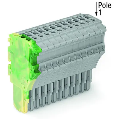 1-conductor female plug; 1.5 mm²; 13-pole; 1,50 mm²; green-yellow, gray