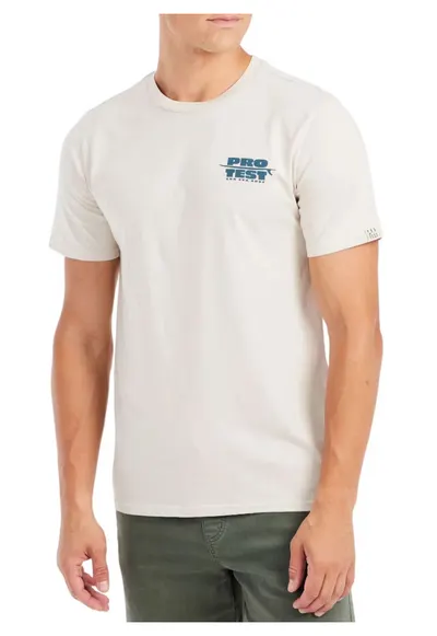 Tricou casual cu decolteu rotund - Alb murdar