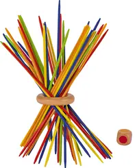 Jucarie din lemn Goki - Mikado, colorat, cu zar