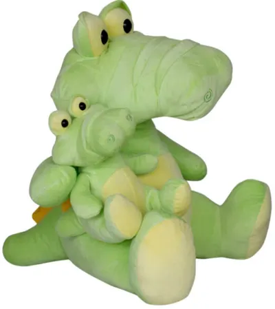 Jucărie de pluș Amek Toys - Crocodil cu copil, 60 cm
