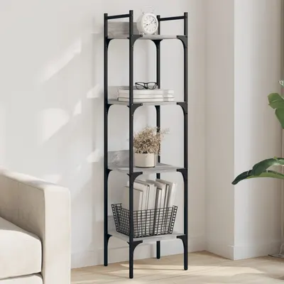 vidaXL Bibliotecă 4 niveluri, gri sonoma 35x30x138,5 cm lemn prelucrat