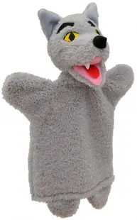 Papusa pentru teatru Moravska ustredna Brno - Lupul cenușiu, 30 cm