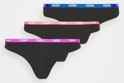 Chiloți de damă Puma String 3p roz-orhidee-albastru Mix